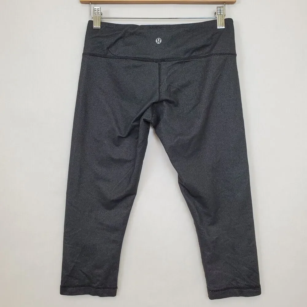 Lululemon Leggings Womens 4 Black Cropped Capri Mid Rise 20